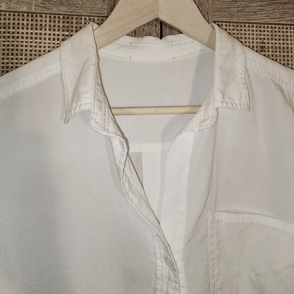 Anthropologie Cloth and Stone white button up shirt 100% Tencel women's size med - Picture 3 of 10